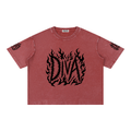 DIVA Mineral Wash Boxy Cotton T-Shirt