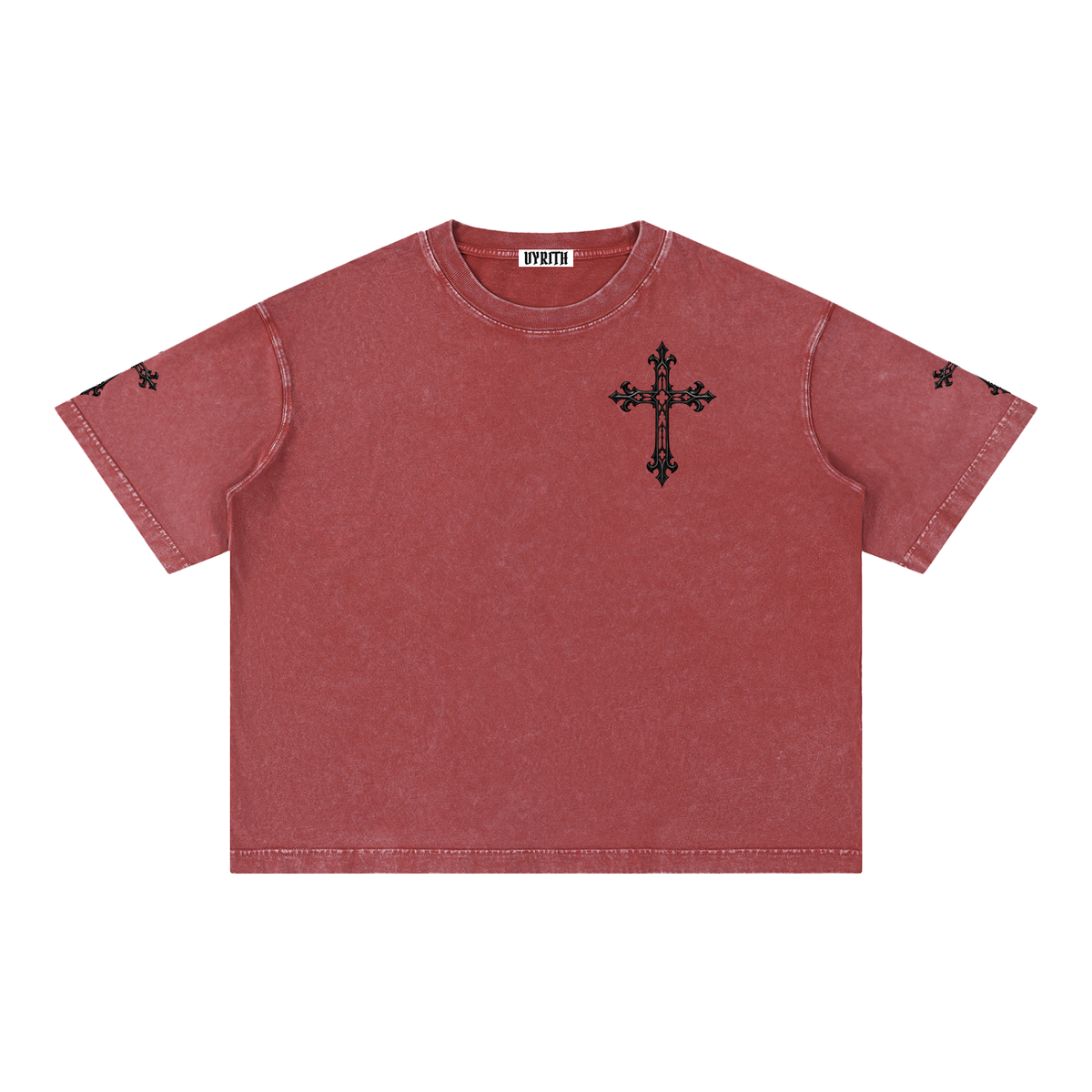 GOD IS WATCHING Mineral Wash Boxy Cotton T-Shirt