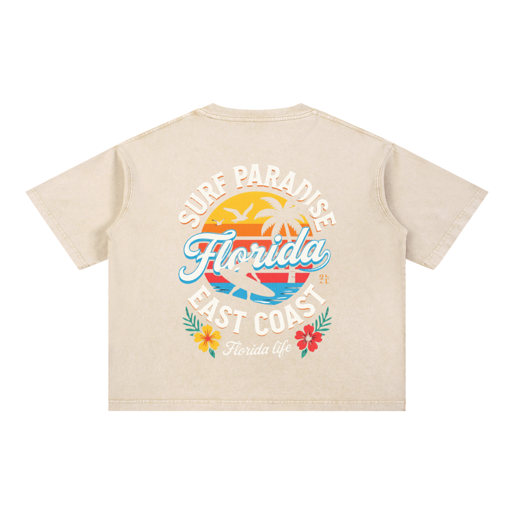 FLORIDA LIFE Mineral Wash Boxy Cotton T-Shirt