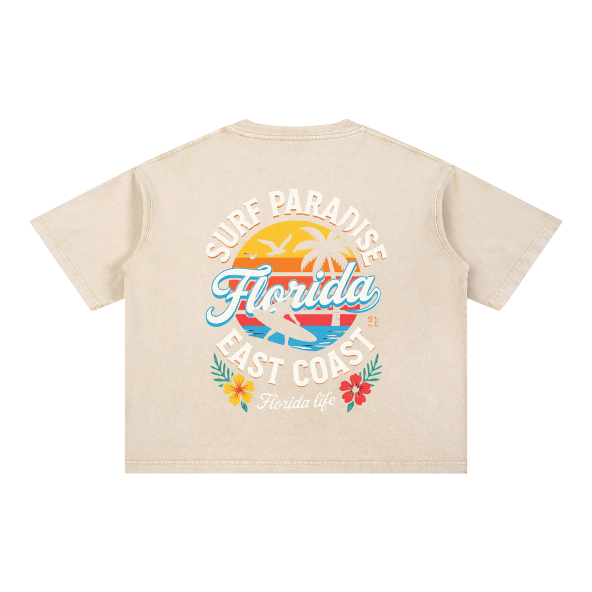 FLORIDA LIFE Mineral Wash Boxy Cotton T-Shirt
