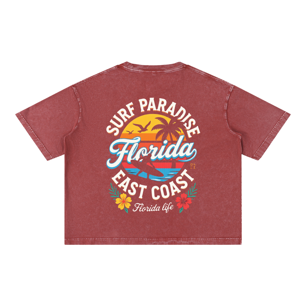 FLORIDA LIFE Mineral Wash Boxy Cotton T-Shirt