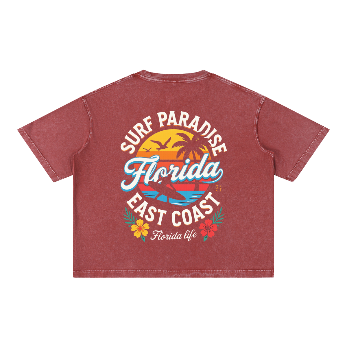 FLORIDA LIFE Mineral Wash Boxy Cotton T-Shirt