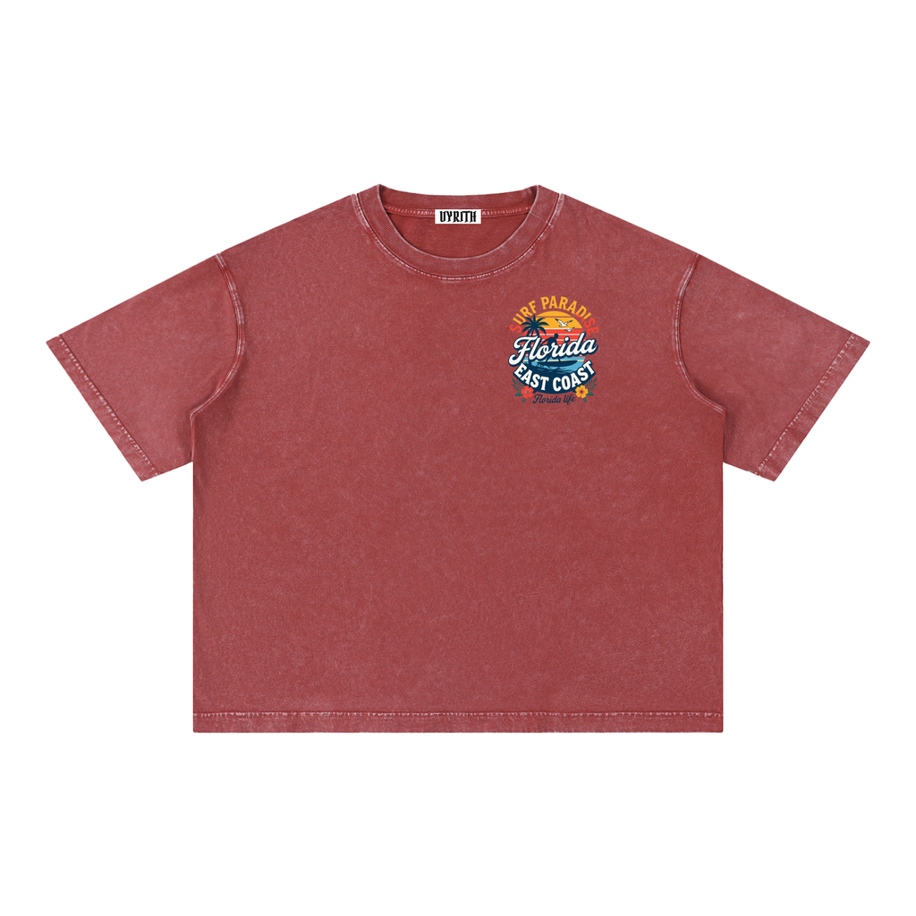 FLORIDA LIFE Mineral Wash Boxy Cotton T-Shirt