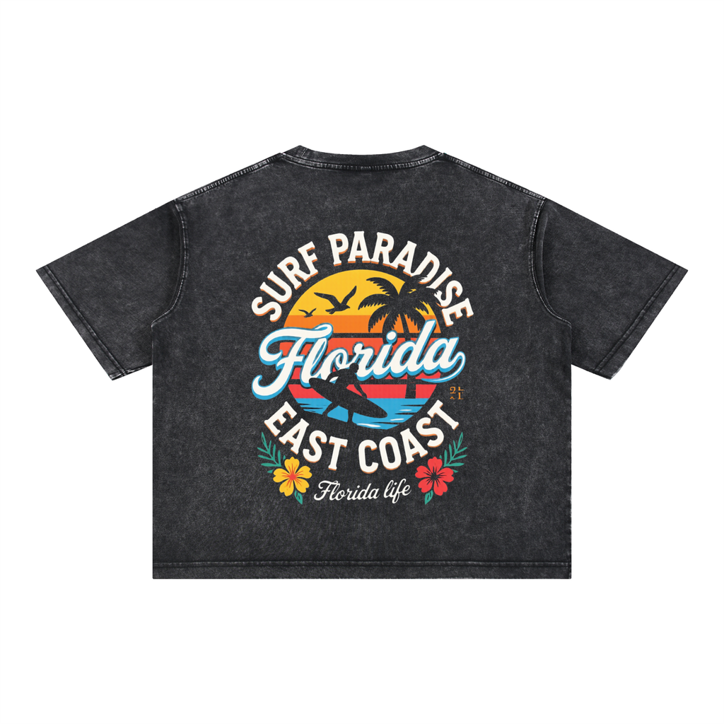 FLORIDA LIFE Mineral Wash Boxy Cotton T-Shirt