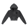 DIVA Vintage Washed Cropped Fleece Hoodie