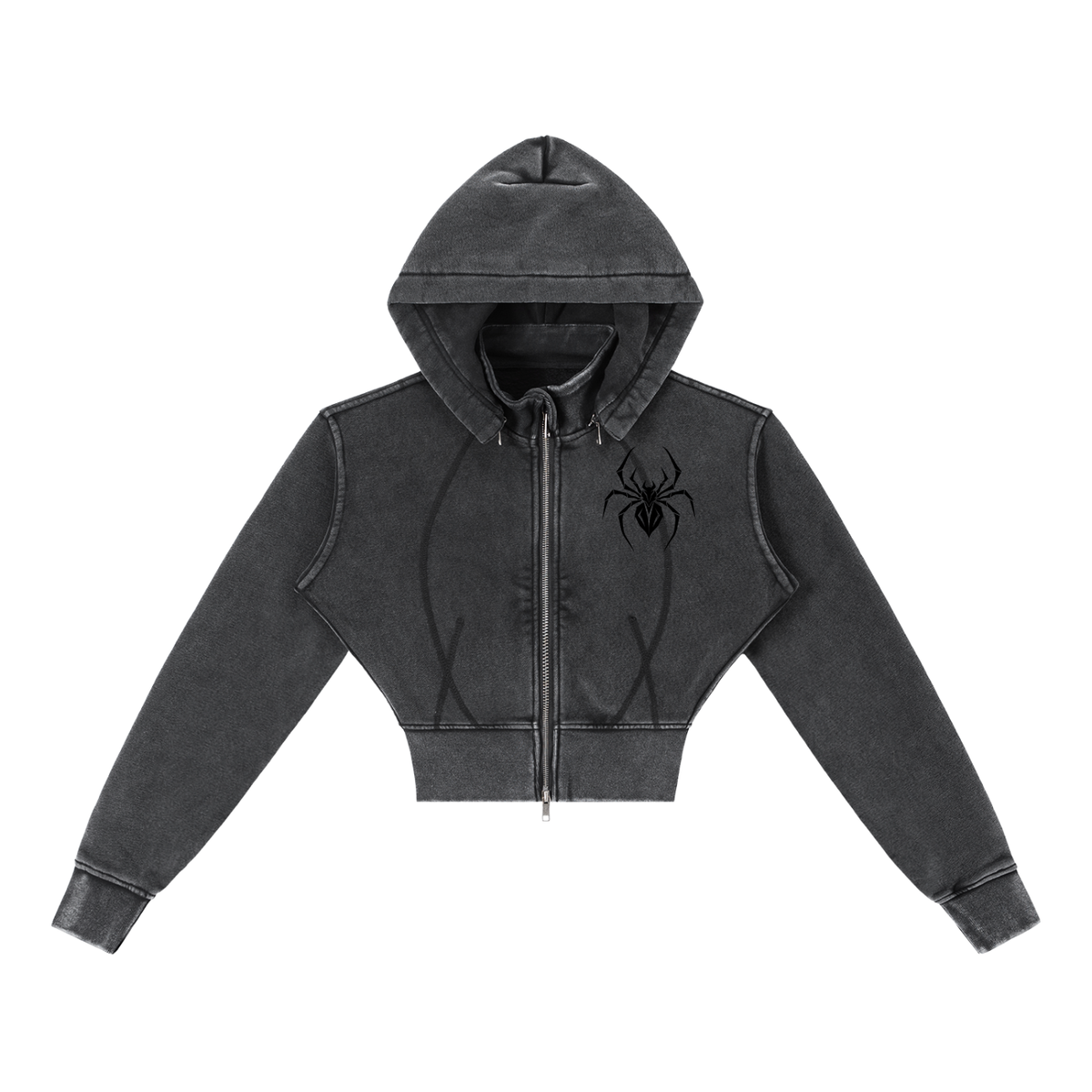 DIVA Vintage Washed Cropped Fleece Hoodie