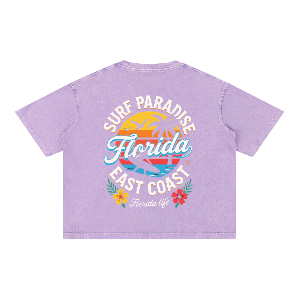 FLORIDA LIFE Mineral Wash Boxy Cotton T-Shirt