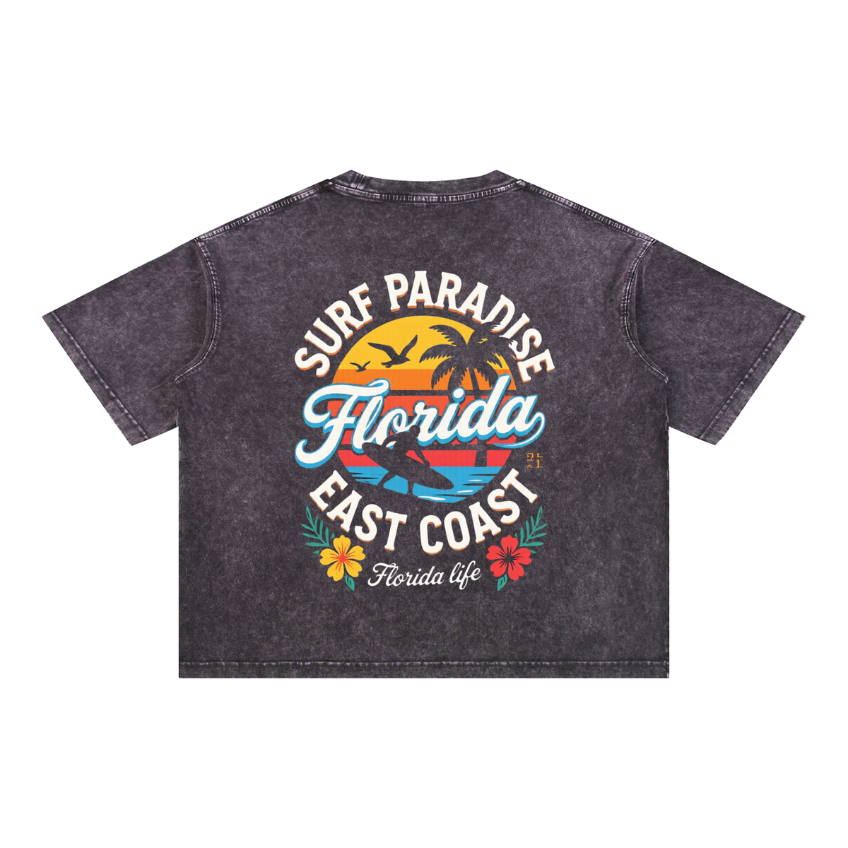 FLORIDA LIFE Mineral Wash Boxy Cotton T-Shirt