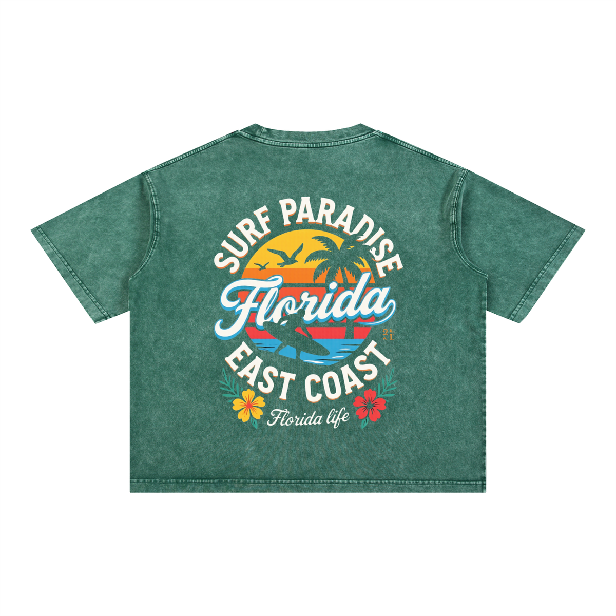 FLORIDA LIFE Mineral Wash Boxy Cotton T-Shirt