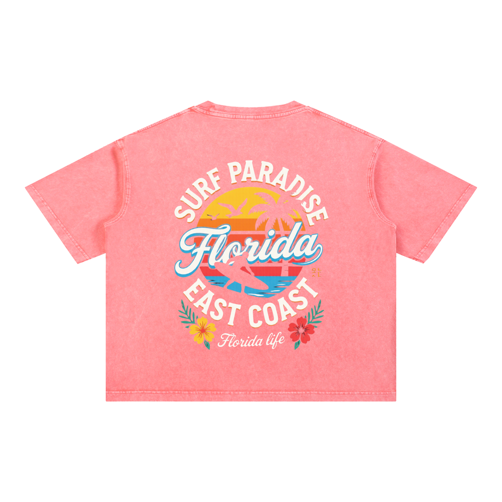 FLORIDA LIFE Mineral Wash Boxy Cotton T-Shirt